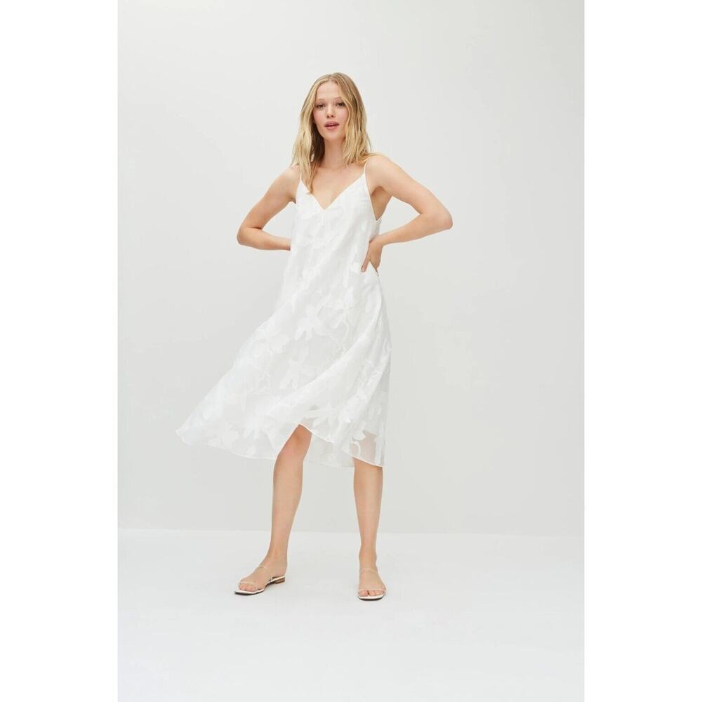 Milly Becca Devore georgette dress in floral White Size Large Pre-owned